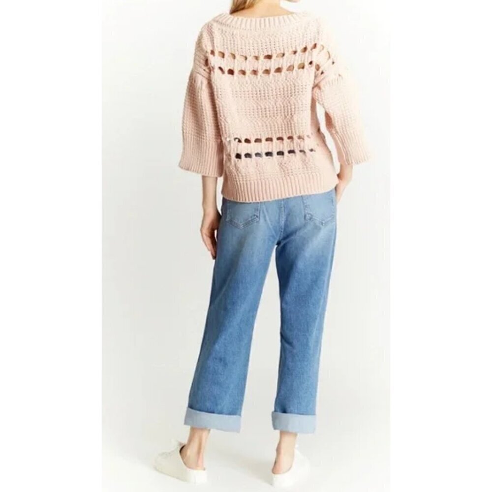 OAT Multi Weave 3/4 Sleeve‎ Sweater Top - Picture 2 of 8